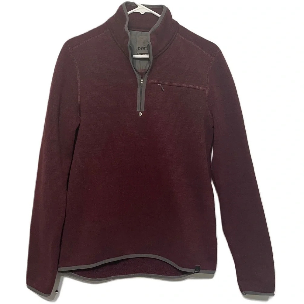 Prana 1/4 Zip Fleece Pullover Sweater Chest Pocket​​​